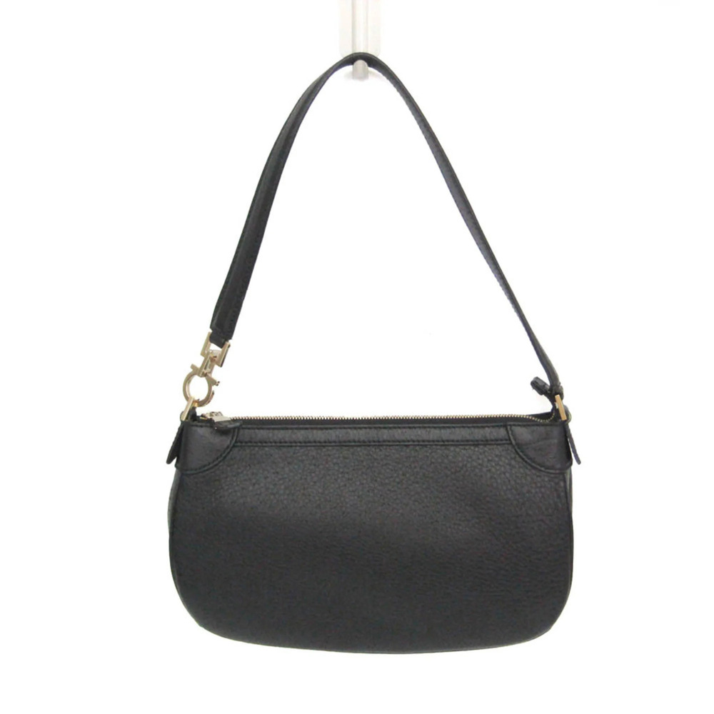 Salvatore Ferragamo AF-21 4379 Women's Leather Shoulder Bag Black